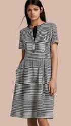 Burberry Striped Cotton Broderie Dress