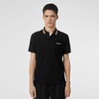 Burberry Burberry Icon Stripe Detail Cotton Piqu Polo Shirt, Size: Xxxl, Black