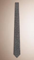 Burberry Slim Cut Silk Linen Floral Jacquard Tie