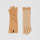 Burberry Burberry Silk-lined Two-tone Lambskin Gloves, Size: 7, Beige