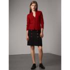 Burberry Burberry Cable Knit Detail Cashmere Cardigan, Red