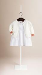 Burberry Burberry Check Cuff Cotton Cardigan, Size: 3y, White