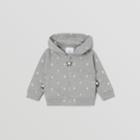 Burberry Burberry Childrens Star And Monogram Print Cotton Hooded Top, Size: 12m, Grey