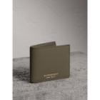 Burberry Burberry Trench Leather International Bifold Wallet, Green