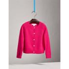 Burberry Burberry Check Cuff Cashmere Cardigan, Size: 6y, Pink