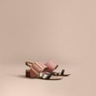 Burberry Burberry Buckle Detail Colour Block Leather Sandals, Size: 38, Pink