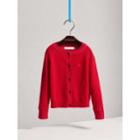 Burberry Burberry Check Detail Cashmere Cardigan, Size: 4y, Red