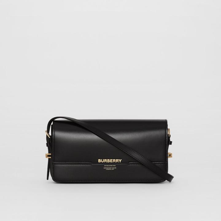 Burberry Burberry Mini Leather Grace Bag, Black