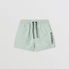 Burberry Burberry Childrens Logo Print Drawcord Swim Shorts, Size: 12m, Pale Opal