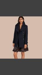 Burberry Wool Cashmere Blend Military Pea Coat