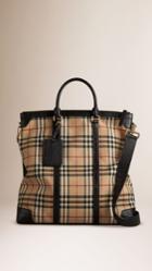 Burberry Burberry Horseferry Check Alligator Tote Bag, Black