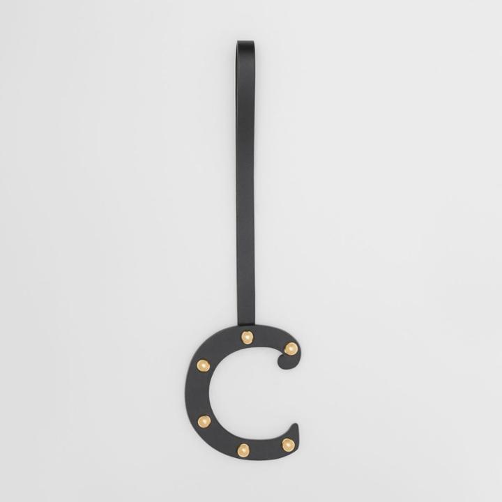 Burberry Burberry 'c' Studded Leather Alphabet Charm, Yellow