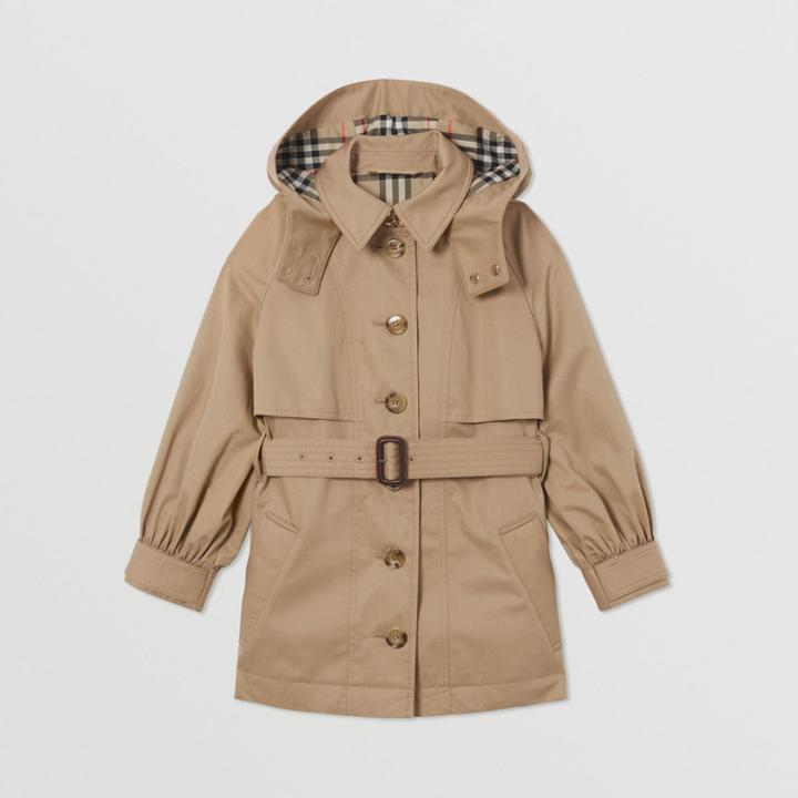 Burberry Burberry Childrens Detachable Hood Cotton Twill Trench Coat, Size: 6y