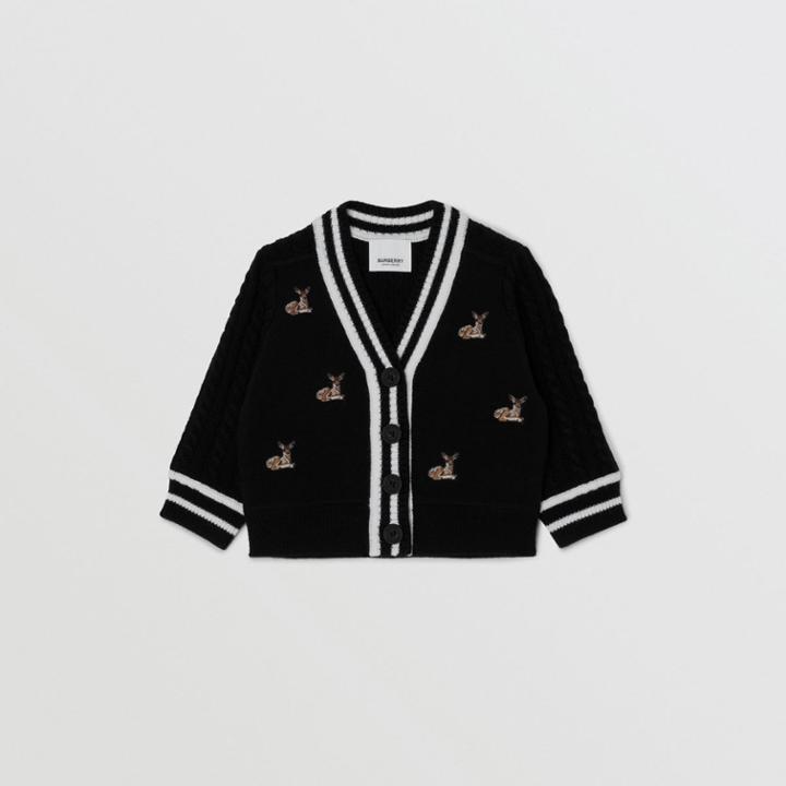 Burberry Burberry Childrens Deer Motif Wool Blend Cardigan, Size: 18m