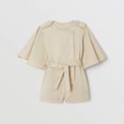 Burberry Burberry Childrens Cape Sleeve Stretch Cotton Playsuit, Size: 3y