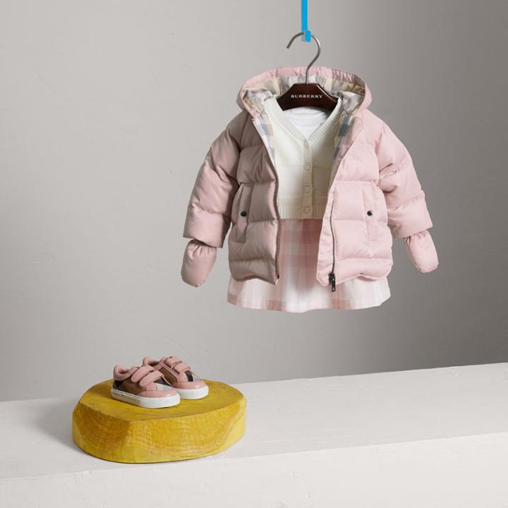 Burberry Burberry Hooded Down-filled Puffer Jacket With Mittens, Size: 12m, Pink
