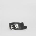 Burberry Burberry Reversible Ekd Check Leather Belt, Size: 95, Black