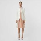 Burberry Burberry Silk Trim Press-stud Wool Tailored Jacket, Size: 00, White