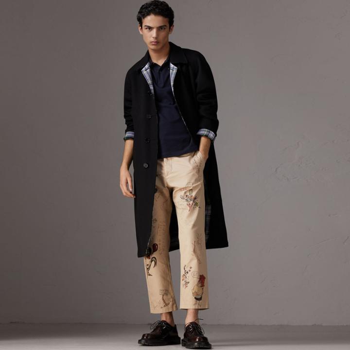 Burberry Burberry Tartan Trim Cotton Piqu Polo Shirt