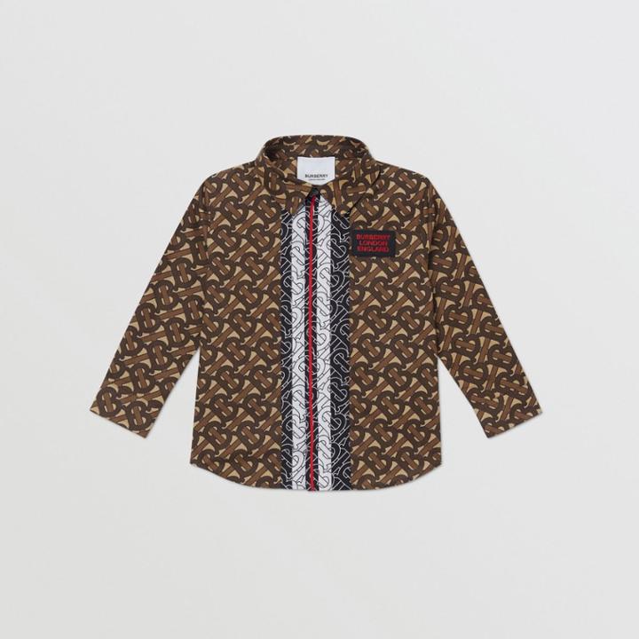 Burberry Burberry Childrens Monogram Stripe Print Cotton Shirt, Size: 2y