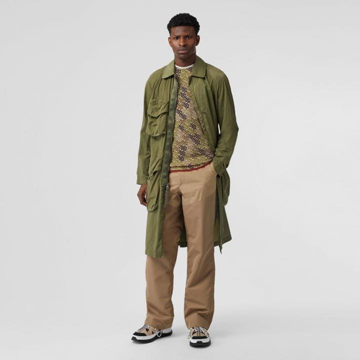 Burberry Burberry Monogram Print Merino Wool Sweater, Green