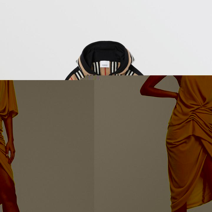 Burberry Burberry Childrens Icon Stripe Cotton Hooded Top, Size: 14y, Beige