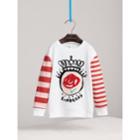 Burberry Burberry London Icons Embroidered Cotton Jersey Top, Size: 12y, White
