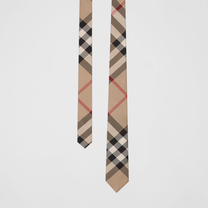 Burberry Burberry Classic Cut Check Silk Tie, Beige