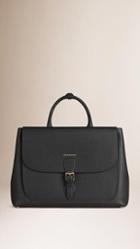 Burberry The Large Saddle Bag In Grainy Leather And Bonded Suede