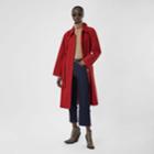 Burberry Burberry Tropical Gabardine Belted Car Coat, Size: 04, Red