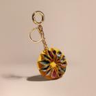 Burberry Floral Print Haymarket Check Concertina Key Charm