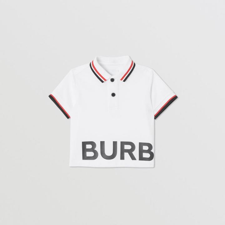 Burberry Burberry Childrens Logo Print Cotton Piqu Polo Shirt, Size: 18m