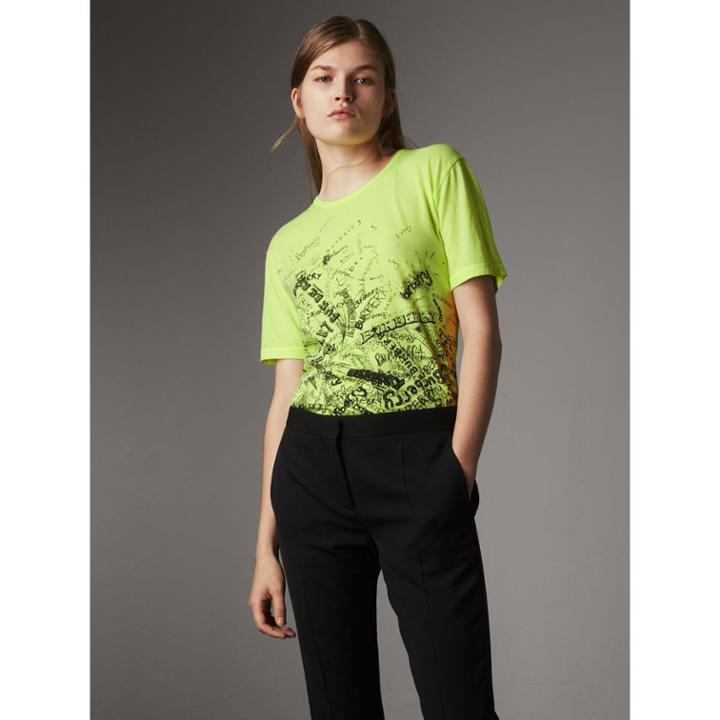 Burberry Burberry Doodle Print Cotton T-shirt, Size: M