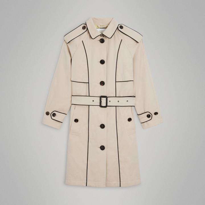 Burberry Burberry Childrens Piping Detail Tropical Gabardine Trench Coat, Size: 14y, Beige