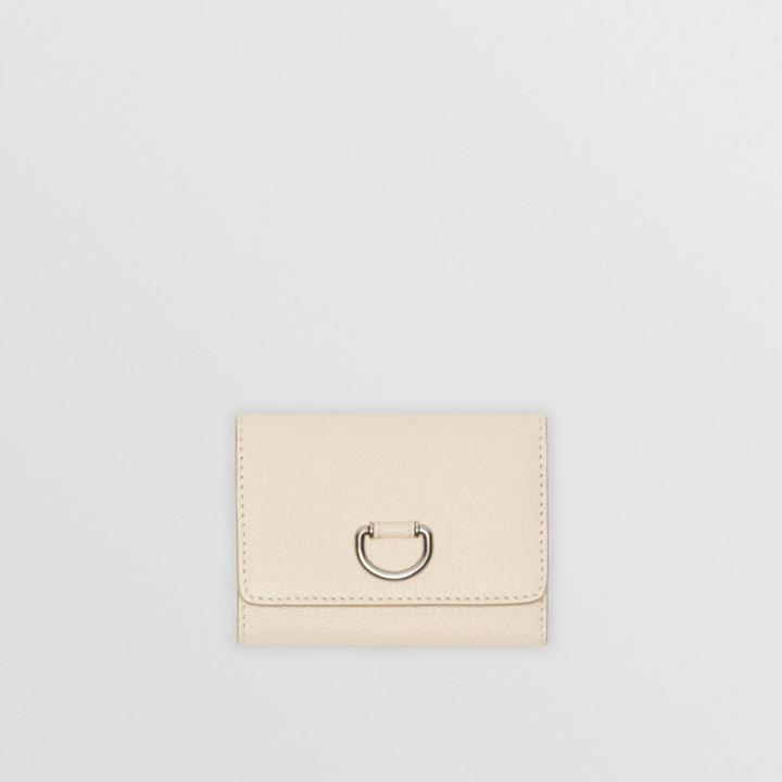 Burberry Burberry Small D-ring Leather Wallet, Beige