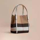 Burberry Burberry Canvas Check Tote Bag, White