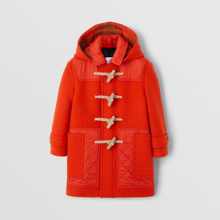 Burberry Burberry Childrens Diamond Quilted Panel Wool Duffle Coat, Size: 12y