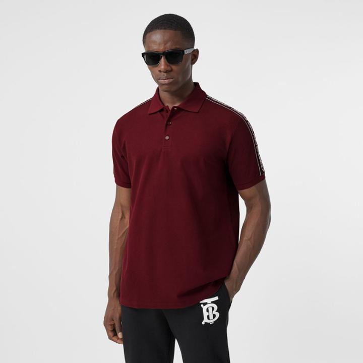 Burberry Burberry Logo Tape Cotton Piqu Polo Shirt, Size: Xs, Red