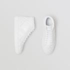Burberry Burberry Check-quilted Leather High-top Sneakers, Size: 38.5, White
