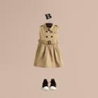 Burberry Burberry Stretch-cotton Trench Dress, Size: 14y, Yellow
