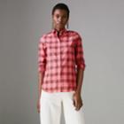 Burberry Burberry Check Cotton Shirt, Size: 06, Red