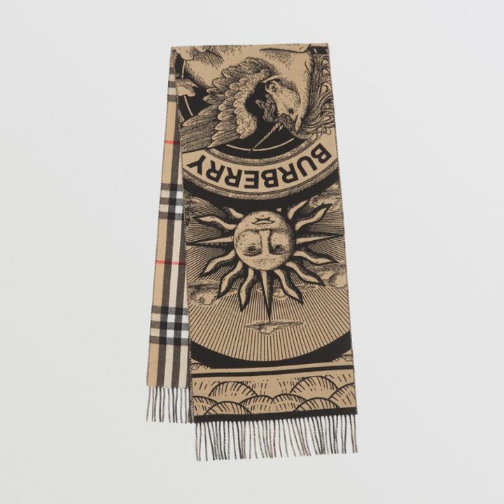 Burberry Burberry Check And Celestial Cashmere Jacquard Scarf