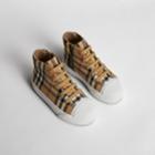 Burberry Burberry Childrens Vintage Check And Leather High-top Sneakers, Size: 28