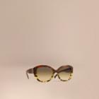Burberry Burberry Buckle Detail Oversize Square Frame Sunglasses, Yellow