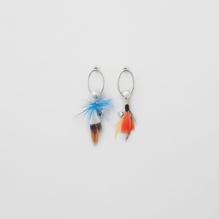 Burberry Burberry Feather Charm Palladium-plated Drop Earrings, Grey