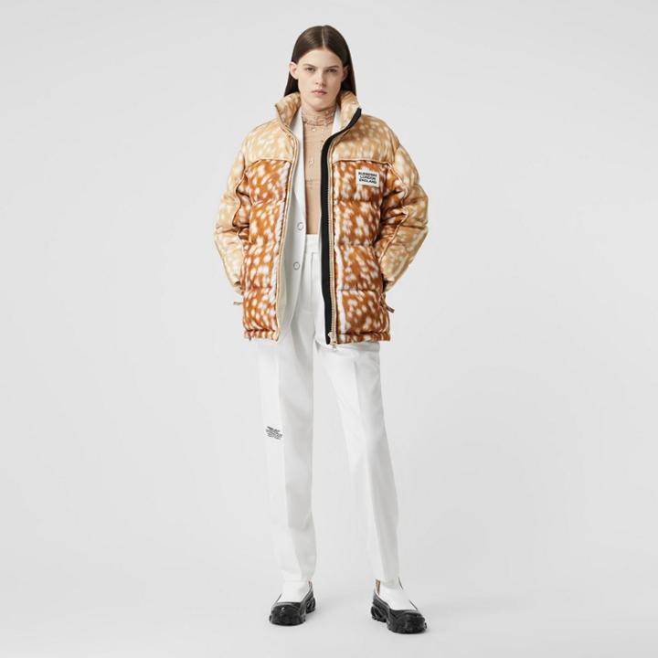 Burberry Burberry Deer Print Econyl Puffer Jacket, Size: S, Yellow