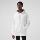 Burberry Burberry Stepped Hem Cotton Oversized Hoodie, Size: Xl, White