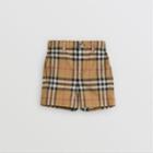 Burberry Burberry Childrens Vintage Check Cotton Tailored Shorts, Size: 2y
