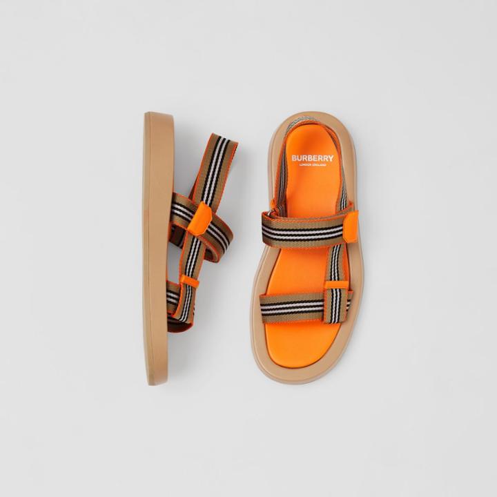 Burberry Burberry Icon Stripe Strap Lambskin Sandals, Size: 35