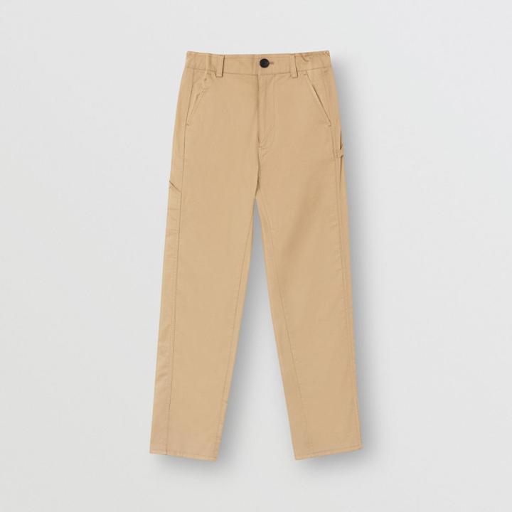 Burberry Burberry Childrens Logo Detail Cotton Twill Trousers, Size: 14y, Yellow